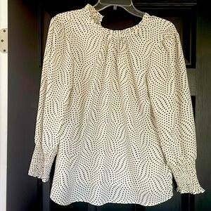 NWT Off white/creme LS bell sleeve blouse